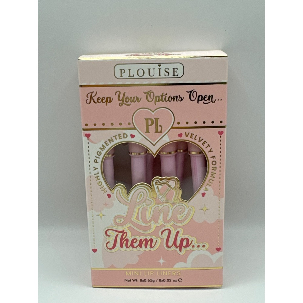 PLouise Line Them Up Mini Lip Liner Set 8 Pencils Keychain Caps Highly Pigmented